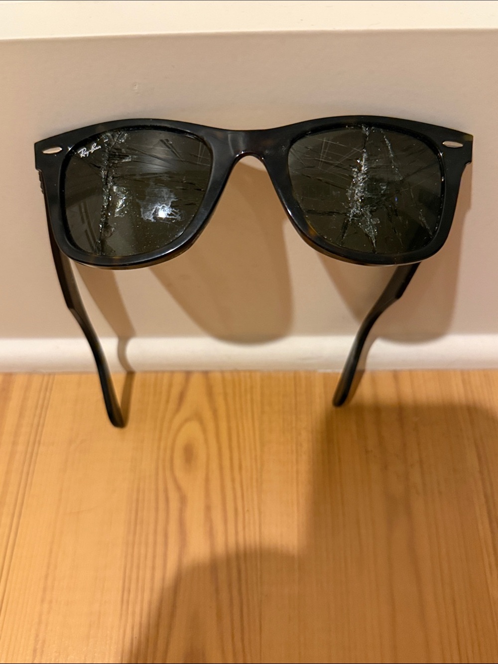 Ray-Ban Tortoise Shell Frame Sunglasses with Dark Lenses
